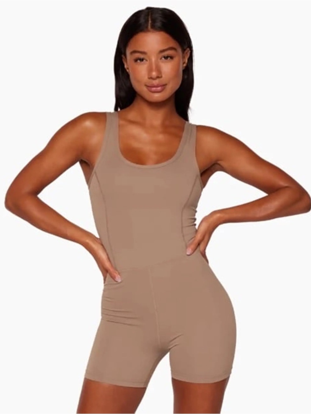 ✨SET ACTIVE✨Sleeveless One-Piece Romper in Brown